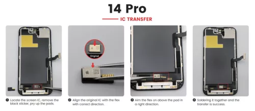 Apple iPhone 14 Pro (6.1) fekete LCD kijelző érintővel (removable IC)