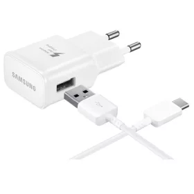   Csomagajánlat - Samsung EP-TA200EWE gyári hálózati fehér gyorstöltő 2A Quick Charge 3.0 15W EP-DW700CWE USB - Type-C adatkábellel 1.5m