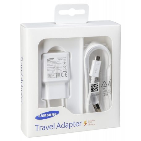 Samsung original travel charger head 2A (EP-TA20EWE) with ECB-DU4EWE original data cable in blister