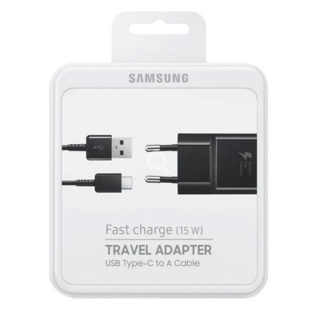 Samsung original travel charger head 2A (EP-TA20EBE) with EP-DW720CBE original data cable in blister