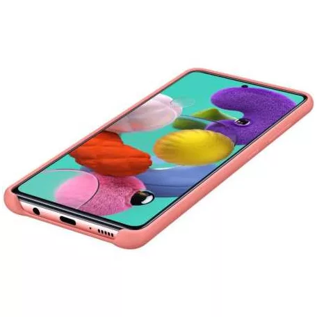 Samsung A715 Galaxy A71 (2020) gyári pink hátlapvédő szilikon tok (EF-PA715)