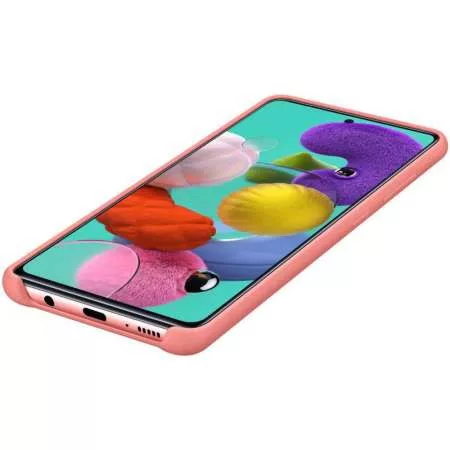 Samsung A715 Galaxy A71 (2020) gyári pink hátlapvédő szilikon tok (EF-PA715)