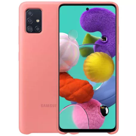 Samsung A515 Galaxy A51 (2020) gyári pink hátlapvédő szilikon tok (EF-PA515)