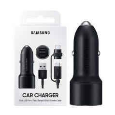   BLISZTERES Samsung EP-L1100WBEGEU fekete gyári autós gyorstöltő 2XUSB csatlakozóval és kombinált adatkábellel 2A 15W