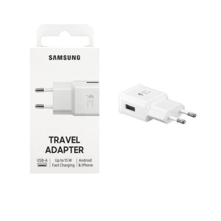 BLISZTERES Samsung EP-TA20EWENGEU gyári hálózati fehér gyorstöltő 2A (Galaxy S6, Note 4) 15W
