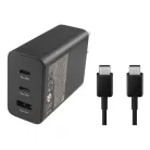BLISZTERES Samsung Trio EP-T6530XBEGEU gyári hálózati fekete gyorstöltő 65W gyári Type-C - Type-C adatkábel 1.8m 5A