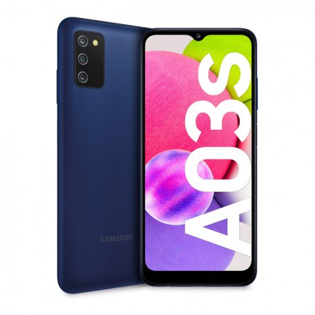 Samsung A037G Galaxy A03s (2021) 3/32GB Dual SIM kártyafüggetlen érintős mobiltelefon, kék (Android)