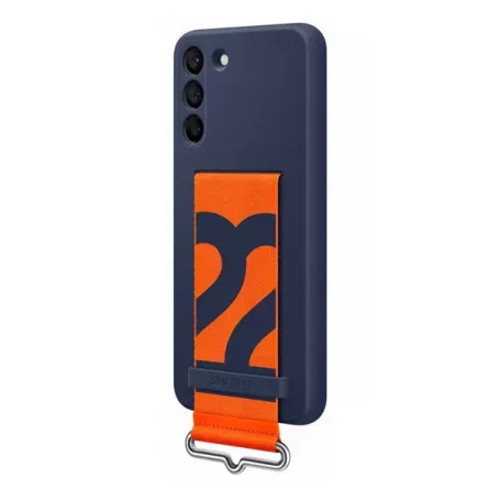 Samsung Silicone Cover S906 Galaxy S22 Plus (2022) gyári kék hátlapvédő tok szíjjal (EF-GS906TNEGWW)