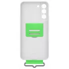 Samsung Silicone Cover S906 Galaxy S22 Plus (2022) gyári fehér hátlapvédő tok szíjjal (EF-GS906TWEGWW)