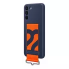 Samsung Silicone Cover A536 Galaxy A53 5G gyári kék hátlapvédő tok szíjjal (EF-GA536TNEGWW)