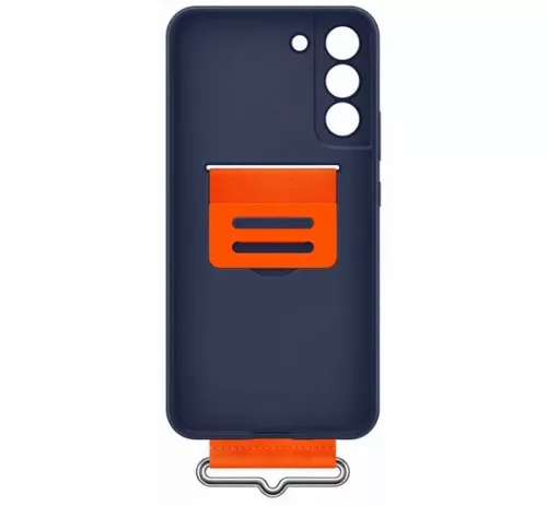 Samsung Silicone Cover A536 Galaxy A53 5G gyári kék hátlapvédő tok szíjjal (EF-GA536TNEGWW)
