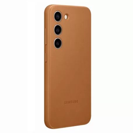 Samsung Leather Case S916 Galaxy S23 Plus (2023) gyári barna hátlapvédő bőr tok (EF-VS916LAEGWW)
