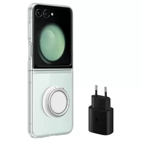   Samsung Starter Pack Galaxy Flip 5 gyári átlátszó hátlapvédő tok és 25W töltőfej (EF-XF73KKTEGWW)