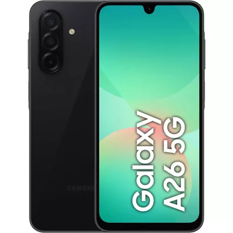 Samsung A226B Galaxy A26 5G 8/256GB Dual SIM kártyafüggetlen érintős mobiltelefon, fekete, 6.7 inch