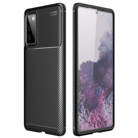 Samsung Note 10 Lite / A81 Carbon Fiber ütésálló szilikon tok fekete
