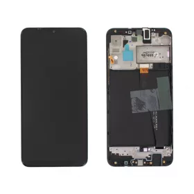   Samsung A105 Galaxy A10 fekete gyári LCD kijelző érintővel és kerettel