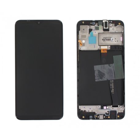 Samsung A105 Galaxy A10 fekete gyári LCD kijelző érintővel és kerettel