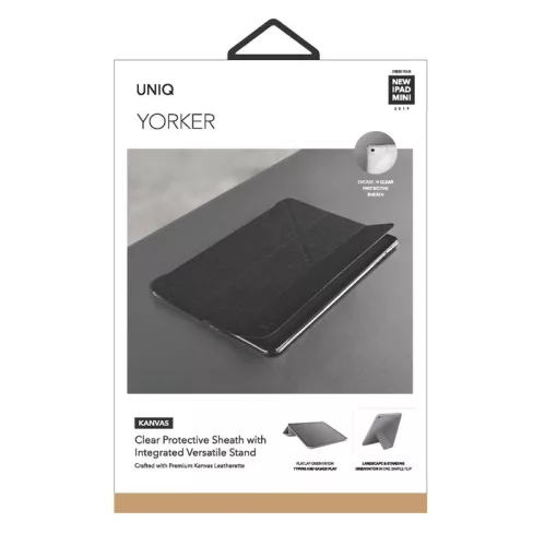 Uniq YORKER iPad Mini 5  ütésálló tablet tok fekete