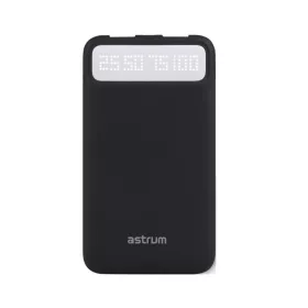  Astrum PB780 V2 fekete power bank 8000MAH 2XUSB 2A input, 2,1A/1A output, LED kijelzővel, Li-Polymer akkucellákkal 10W