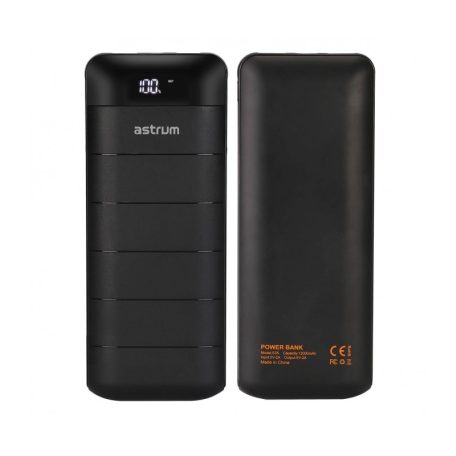 Astrum PB130 V2 gumírozott külső akkumulátor 13000mAh 2X USB, 2A input, 2A output fekete 10W