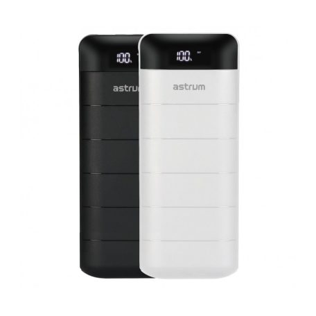 Astrum PB130 V2 gumírozott külső akkumulátor 13000mAh 2X USB, 2A input, 2A output fekete 10W