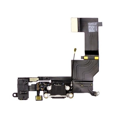 Apple iPhone 5S black charger connector + jack flex cable 