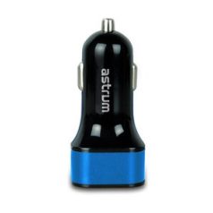   Astrum CC340 (new version) blue car charger 4.8A 2xUSB with microUSB data cable