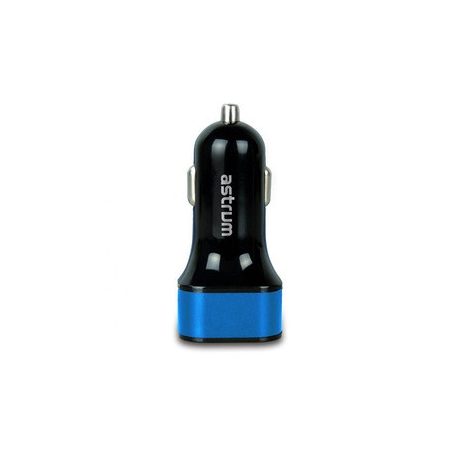 Astrum CC340 (new version) blue car charger 4.8A 2xUSB with microUSB data cable