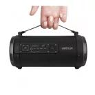 Astrum ST390 fekete gumírozott hordozható bluetooth hangszóró FM rádióval, micro SD olvasóval, karpánttal, LED világítással, AUX, USB, EQ, 35W