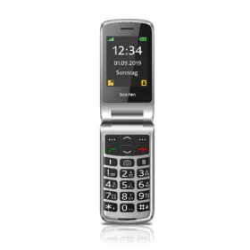   Beafon SL495 kártyafüggetlen kinyitható mobiltelefon SOS gombbal, dokkolóval, fekete-ezüst