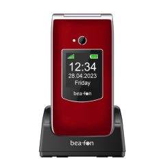   Beafon SL605 kártyafüggetlen kinyitható mobiltelefon SOS gombbal, dokkolóval, piros