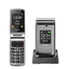 Beafon SL646 kártyafüggetlen kinyitható mobiltelefon SOS gombbal, dokkolóval, ezüst