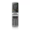 Beafon SL495 (2025) kártyafüggetlen kinyitható mobiltelefon SOS gombbal, dokkolóval, fekete-ezüst
