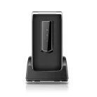 Beafon SL495 (2025) kártyafüggetlen kinyitható mobiltelefon SOS gombbal, dokkolóval, fekete-ezüst