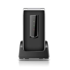   Beafon SL495 (2025) kártyafüggetlen kinyitható mobiltelefon SOS gombbal, dokkolóval, fekete-ezüst