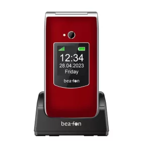   Beafon SL605 (2025) kártyafüggetlen kinyitható mobiltelefon SOS gombbal, dokkolóval, piros