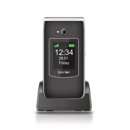 Beafon SL645 4G kártyafüggetlen kinyitható mobiltelefon SOS gombbal, dokkolóval, fekete