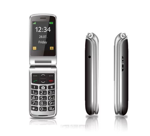 Beafon SL645 4G kártyafüggetlen kinyitható mobiltelefon SOS gombbal, dokkolóval, fekete