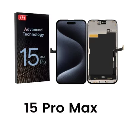 JH Apple iPhone 15 Pro Max (6.7) fekete LCD kijelző érintővel (FHD, removable IC)