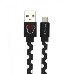   USB kábel Disney - Minnie USB - MicroUSB adatkábel 1m fekete pöttyös