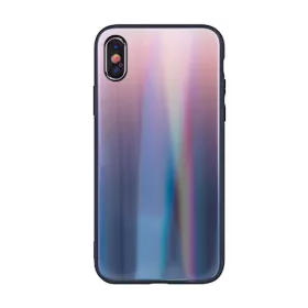   Rainbow szilikon tok üveg hátlappal - Samsung G970F Galaxy S10e barna - fekete