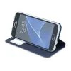 Smart Look Samsung A605 Galaxy A6 Plus oldalra nyíló bőrhatású ablakos könyv tok szilikon belsővel sötétkék