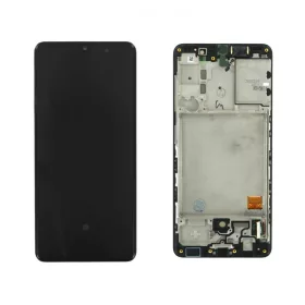  Samsung A415 Galaxy A41 fekete LCD kijelző érintővel és kerettel