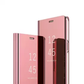   Clear View Samsung A205, A305 Galaxy A20 / A30 (2019) rozéarany oldalra nyíló tükrös tok