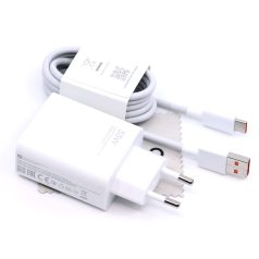   Xiaomi MDY-11-EZ gyári hálózati fehér gyors töltőfej 3A 33W USB - Type-C gyorstöltő adatkábellel 1m 3A