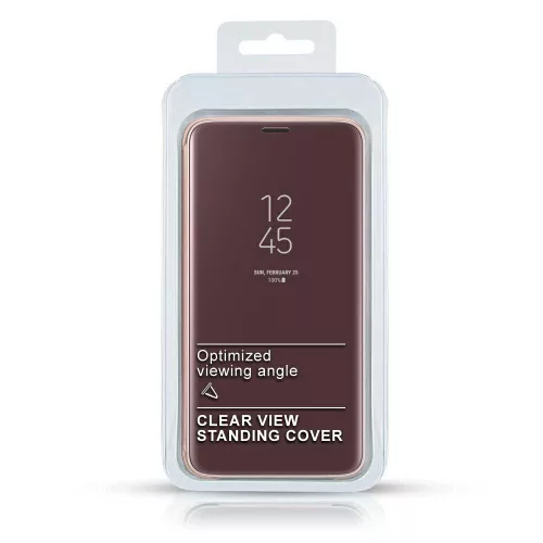 Clear View Samsung N970 Galaxy Note 10 rozéarany oldalra nyíló tükrös tok