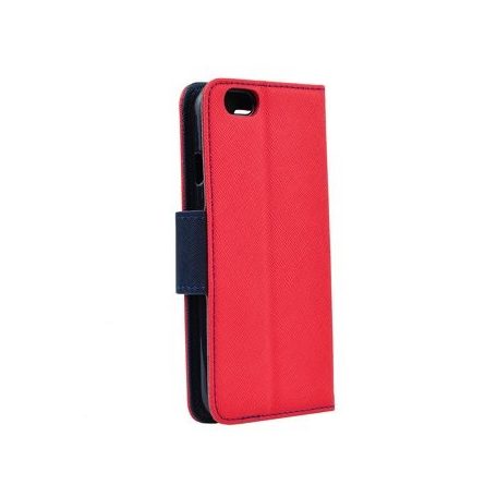 Fancy Nokia 6 oldalra nyíló mágneses könyv tok szilikon belsővel piros - kék
