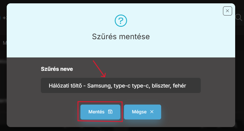 Szűrő neve asztali
