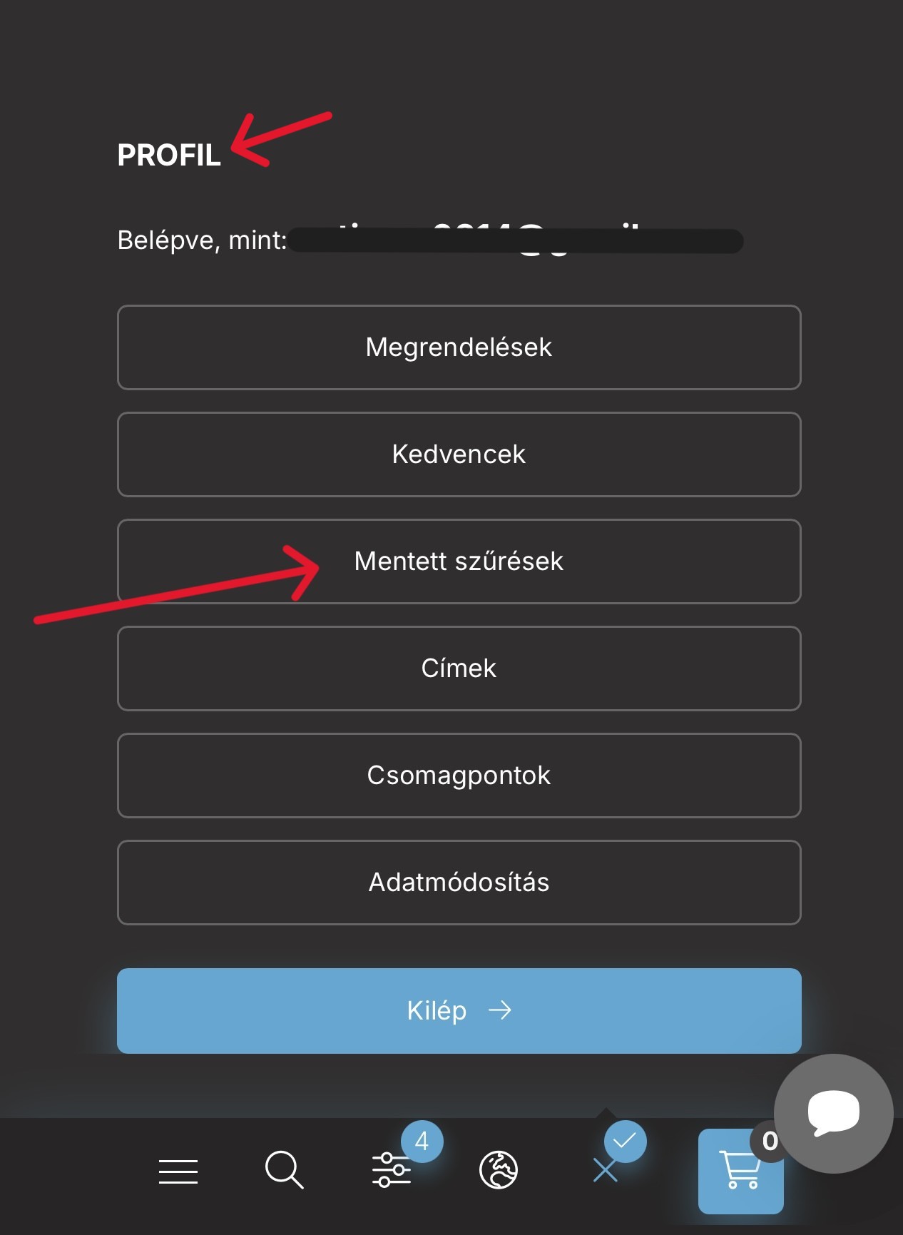 Mentett szűrések telefon