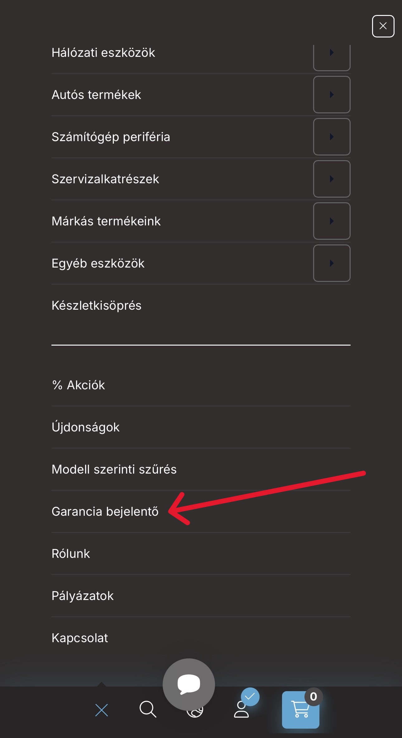 Garanciális űrlap mobil nézet 1